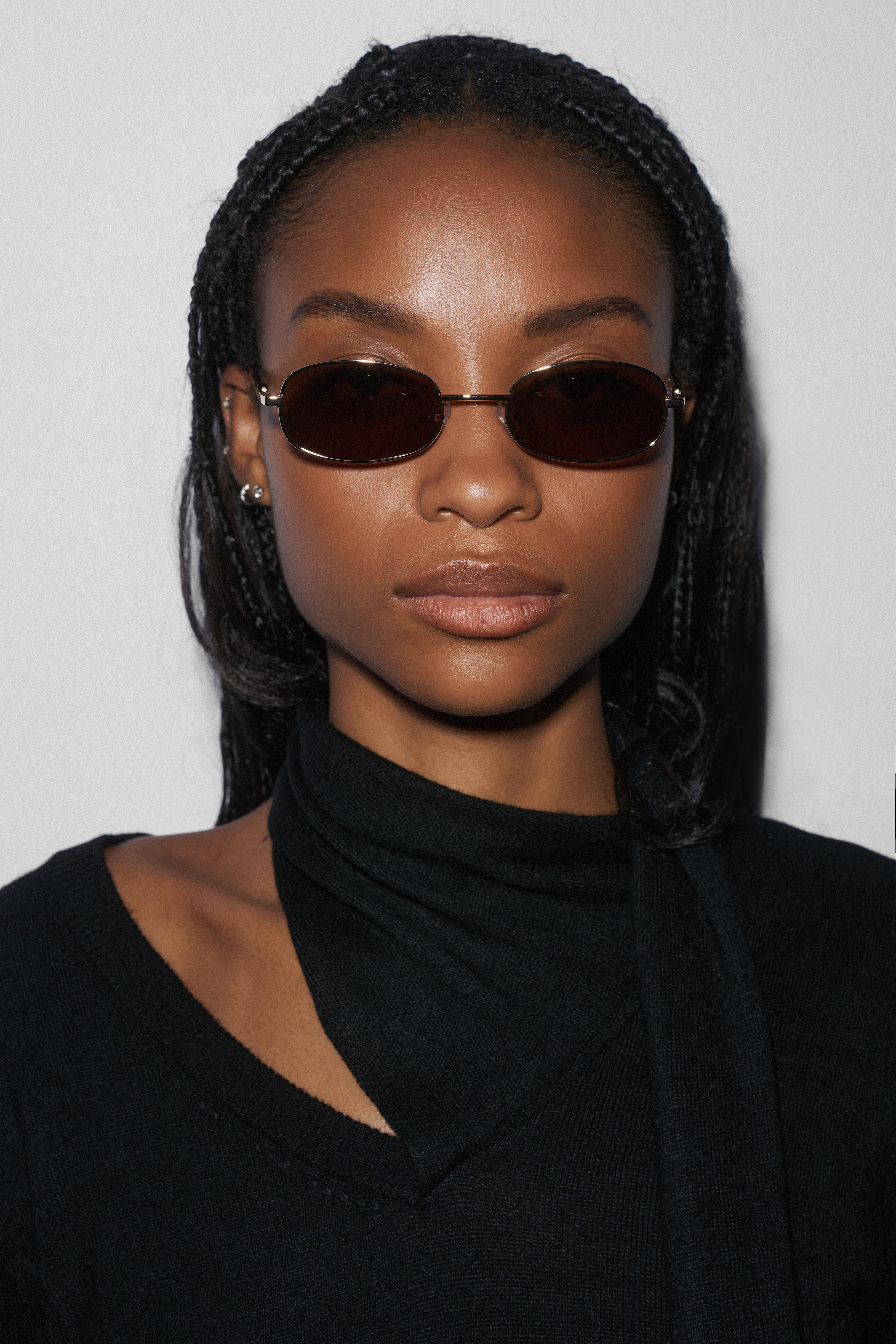 Luca Brown Square Metal Sunglasses - Shevoke Australia