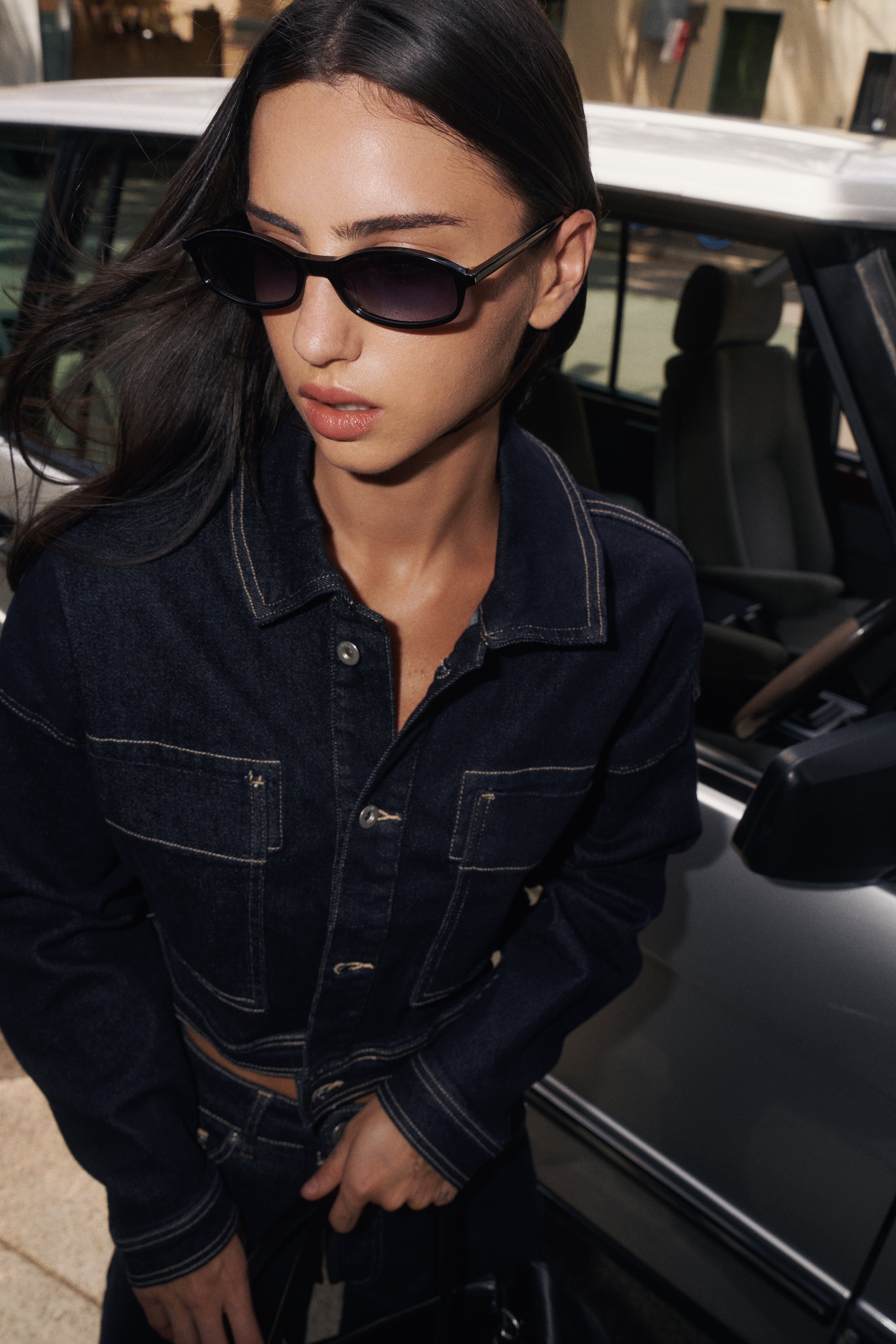 Gini Black Square-Rounded Sunglasses - Shevoke Australia
