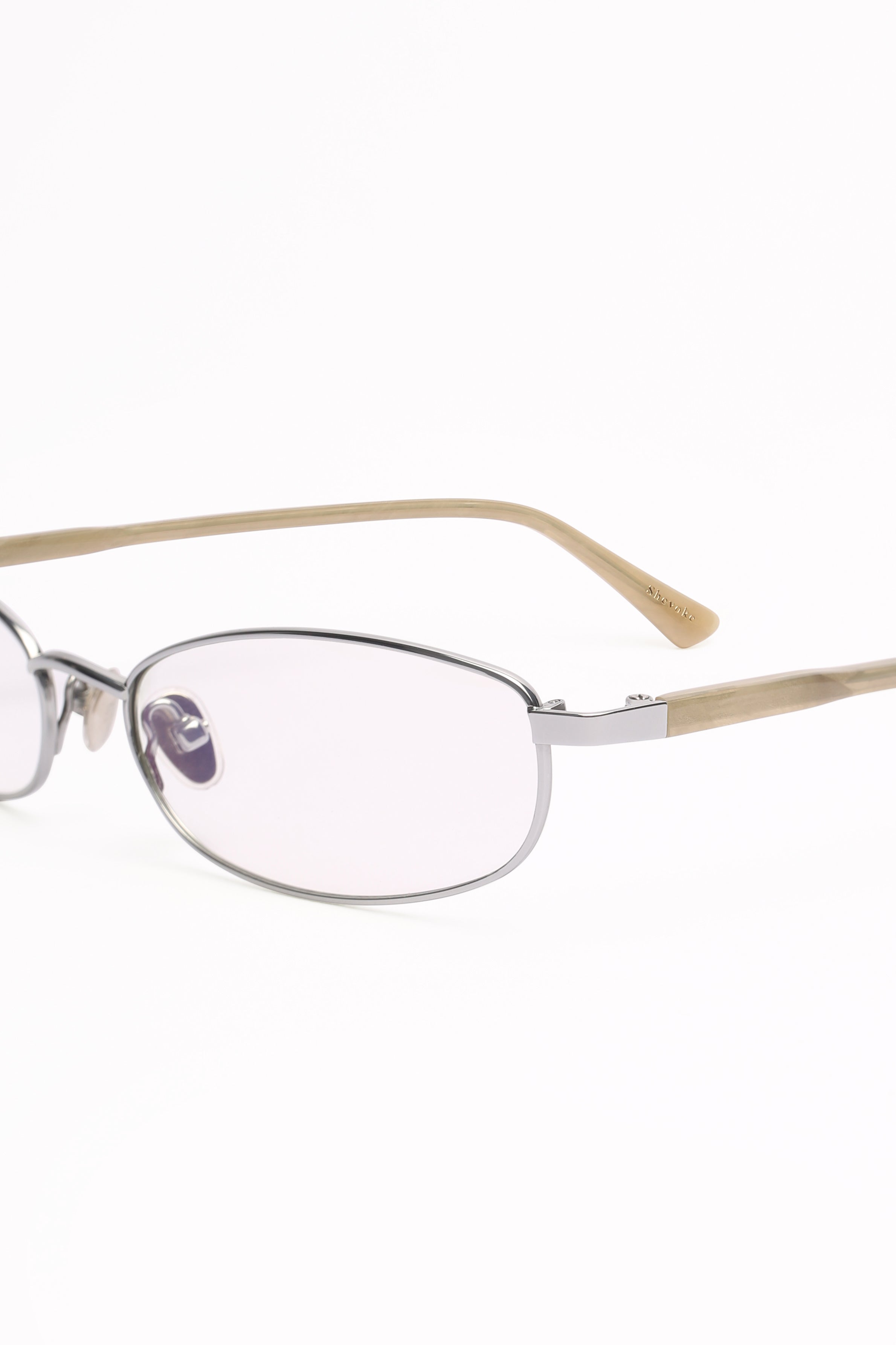 Sumi Silver 90's Oval Blue Light Glasses - Shevoke Australia