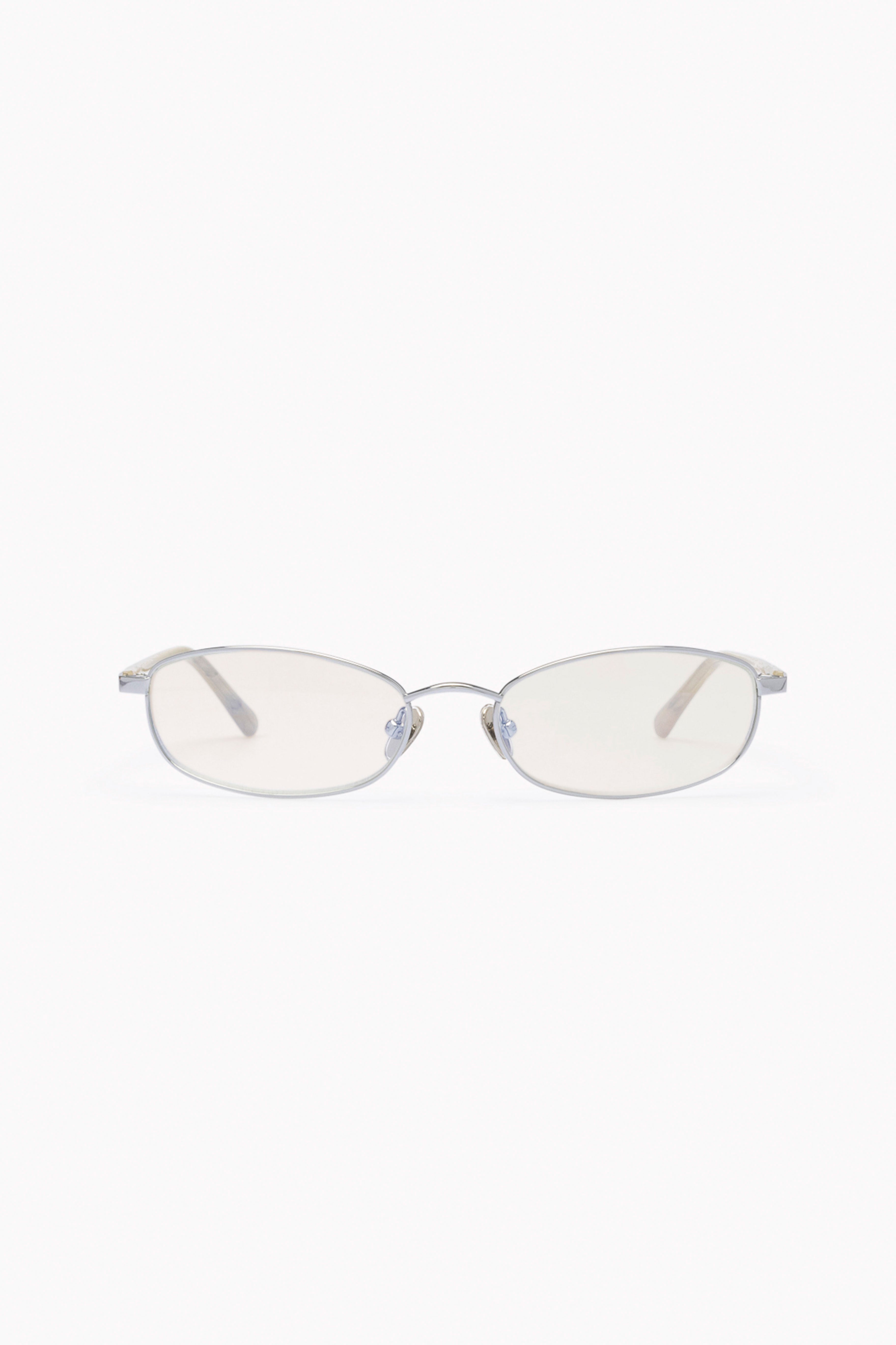 Sumi Silver 90's Oval Blue Light Glasses - Shevoke Australia