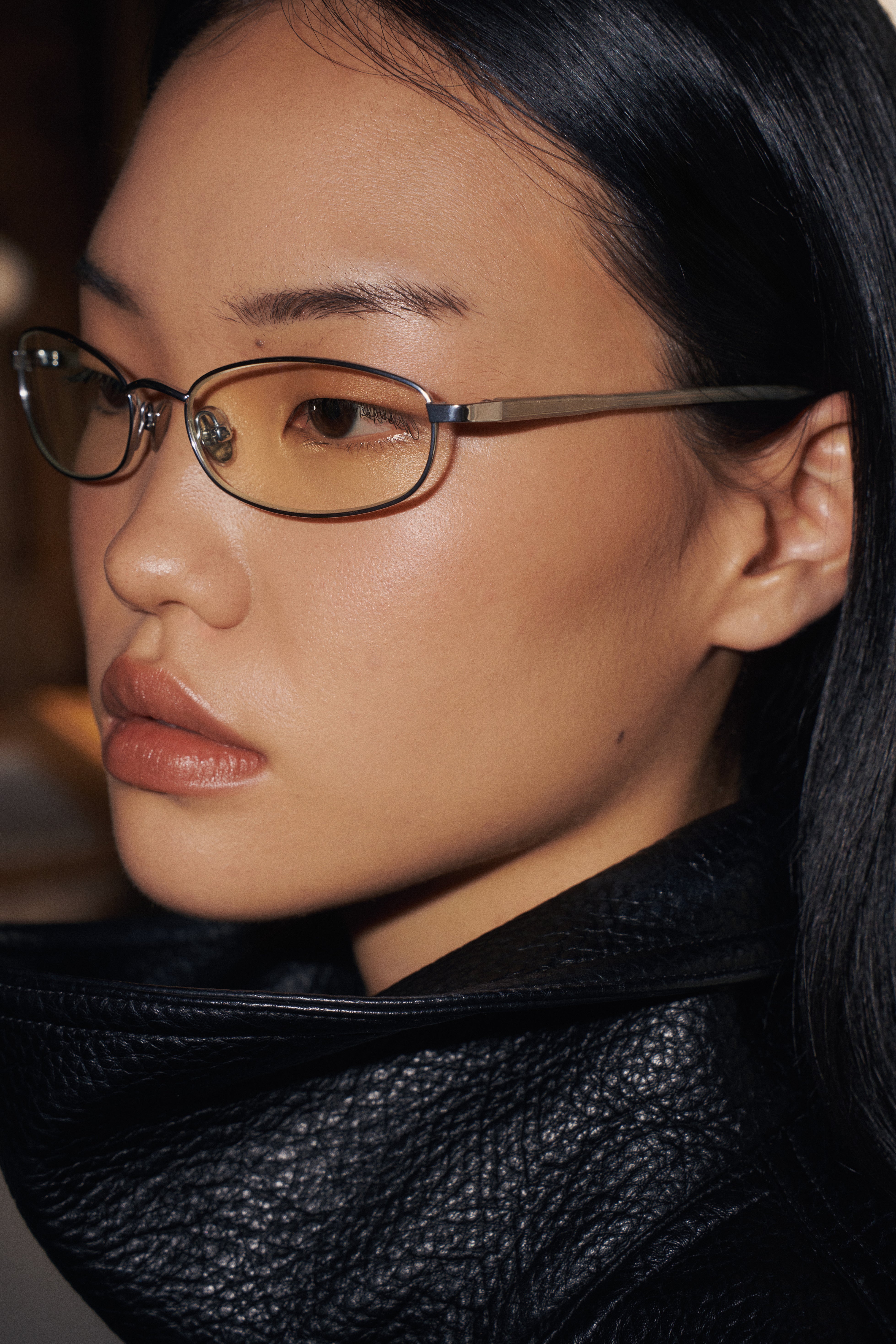 Sumi Silver 90's Oval Blue Light Glasses - Shevoke Australia