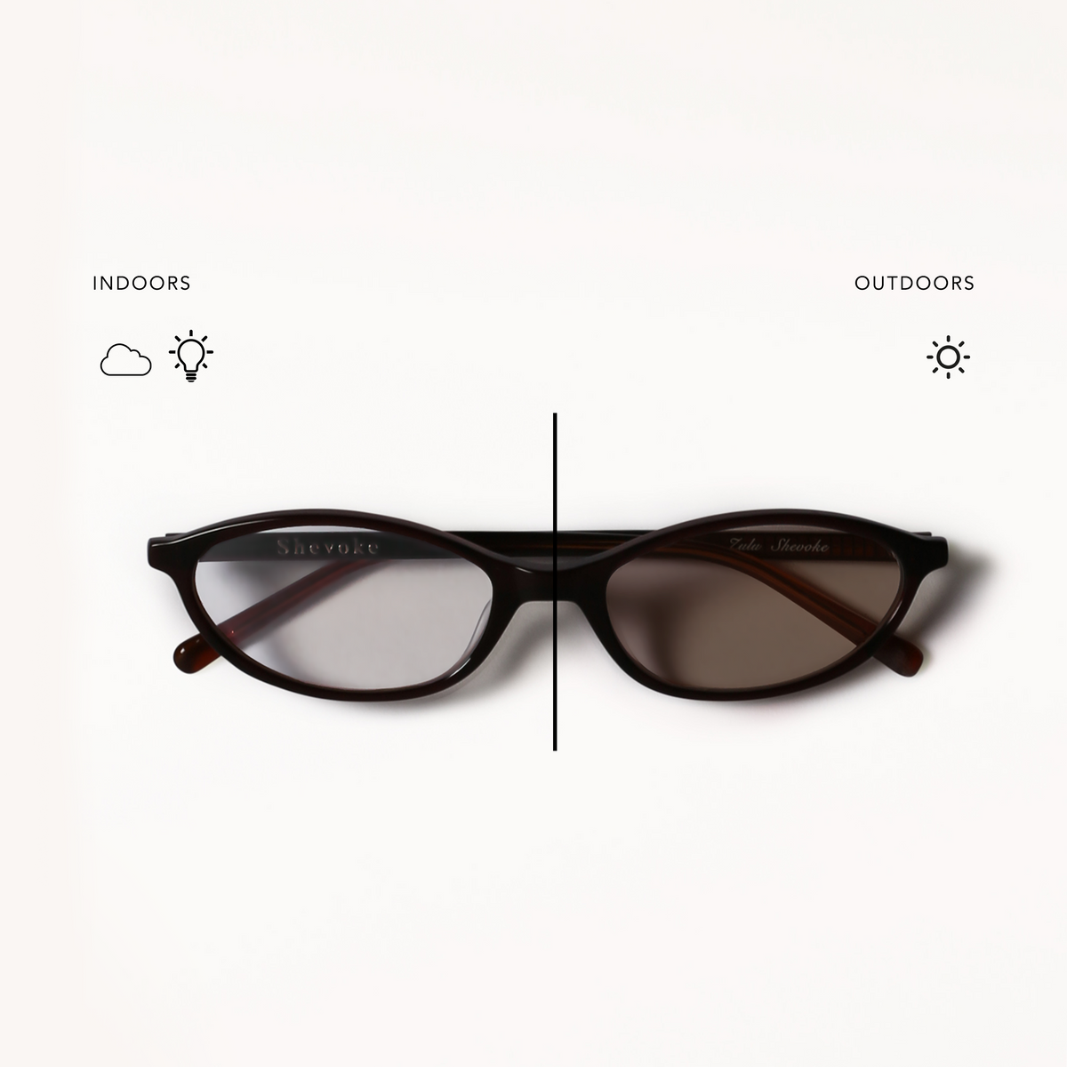 Zulu Crystal Brown Oval Transition Glasses - Shevoke Australia display picture 3