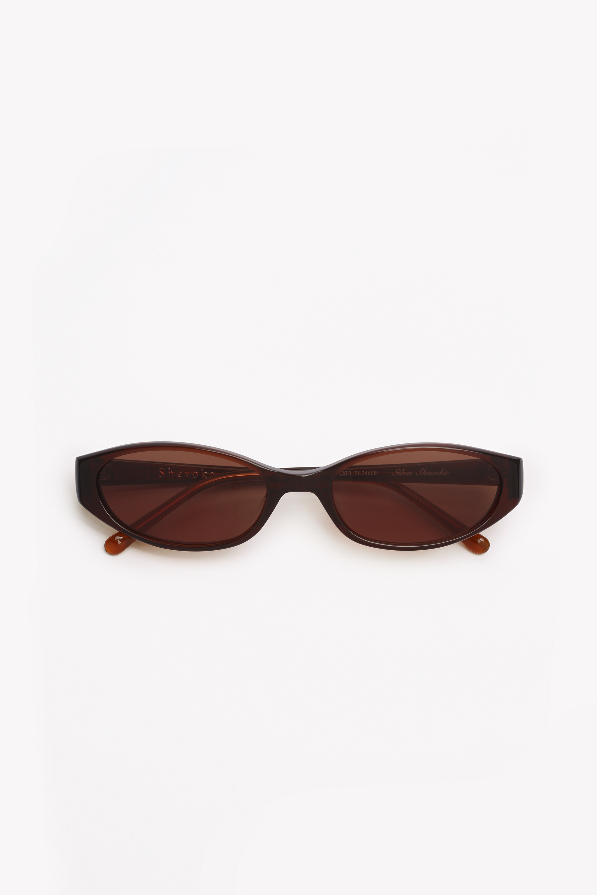 Silon Crystal Brown Oval-Rectangle Sunglasses - Shevoke Australia