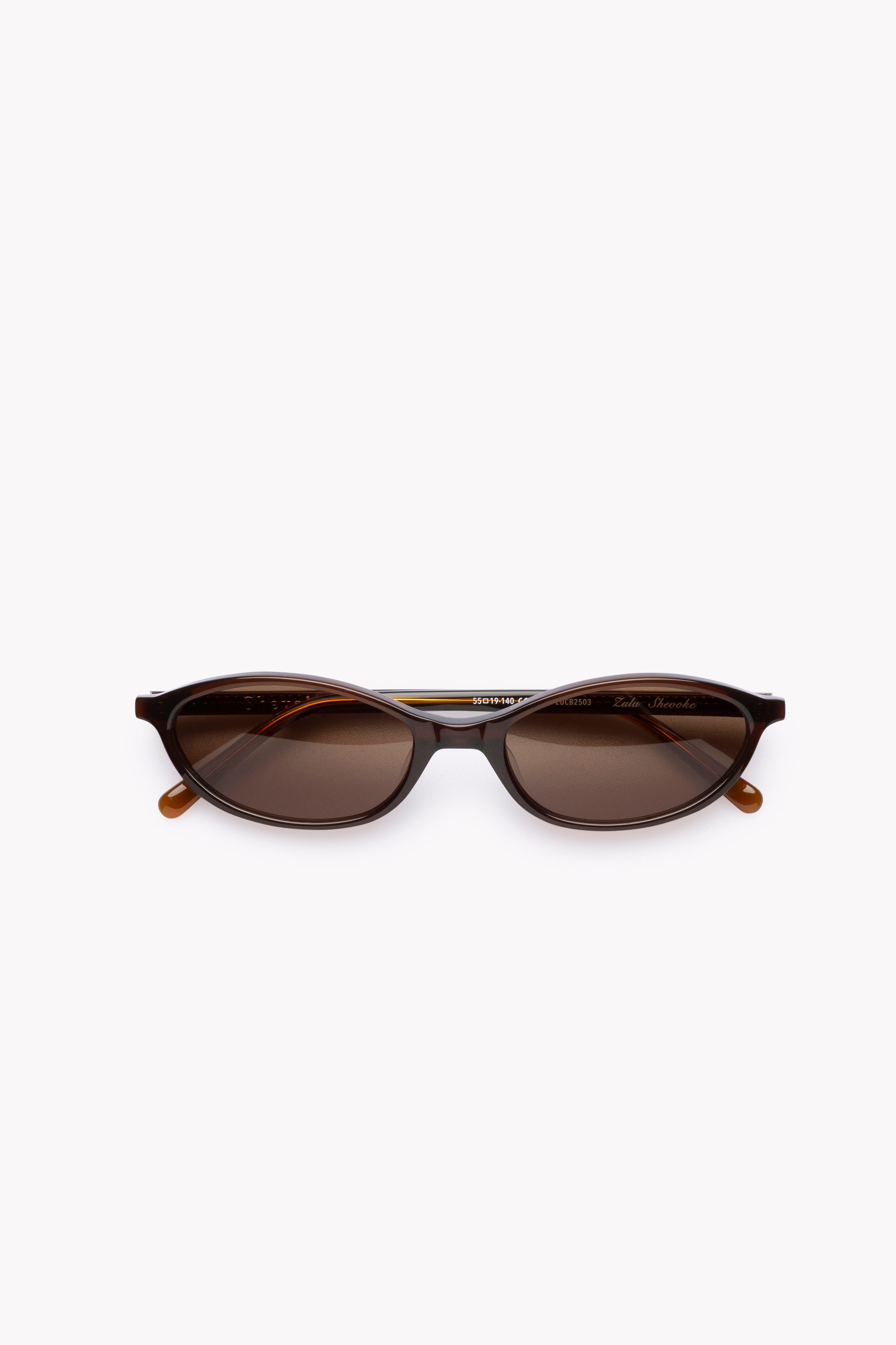 Zulu Crystal Brown Oval Sunglasses - Shevoke Australia